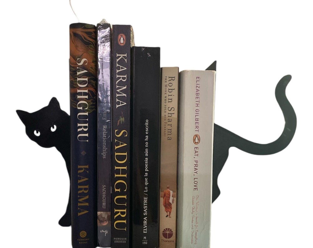 Cat Bookends. Black Cat Bookend. Cats and Book Lovers.