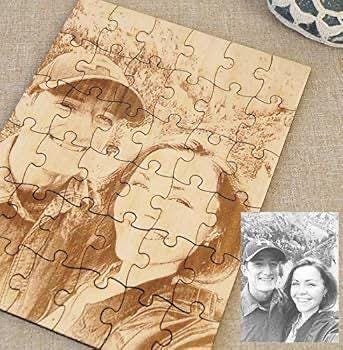 Personalized Engraved Wooden Jigsaw Puzzle with Custom Picture. Perfect Gift for Couples, Families, Anniversaries, Weddings...