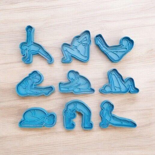 Yoga Cookie Cutters Relaxation. Yoga Cookie Cutters Set.