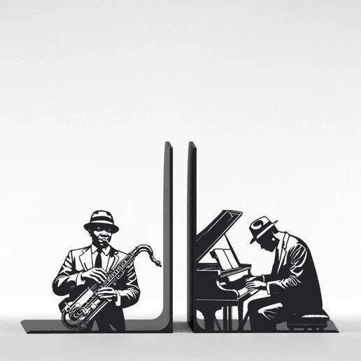 Jazz Players Bookends. Bookends for Book Lovers. Good Readers, Books