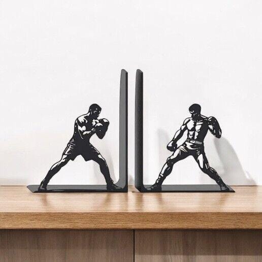 Boxing Match Bookends for your bookshelf. Really Cute Bookends.