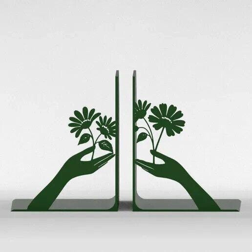 Handed Flowers Bookends for your bookshelf. Really Cute Bookends.