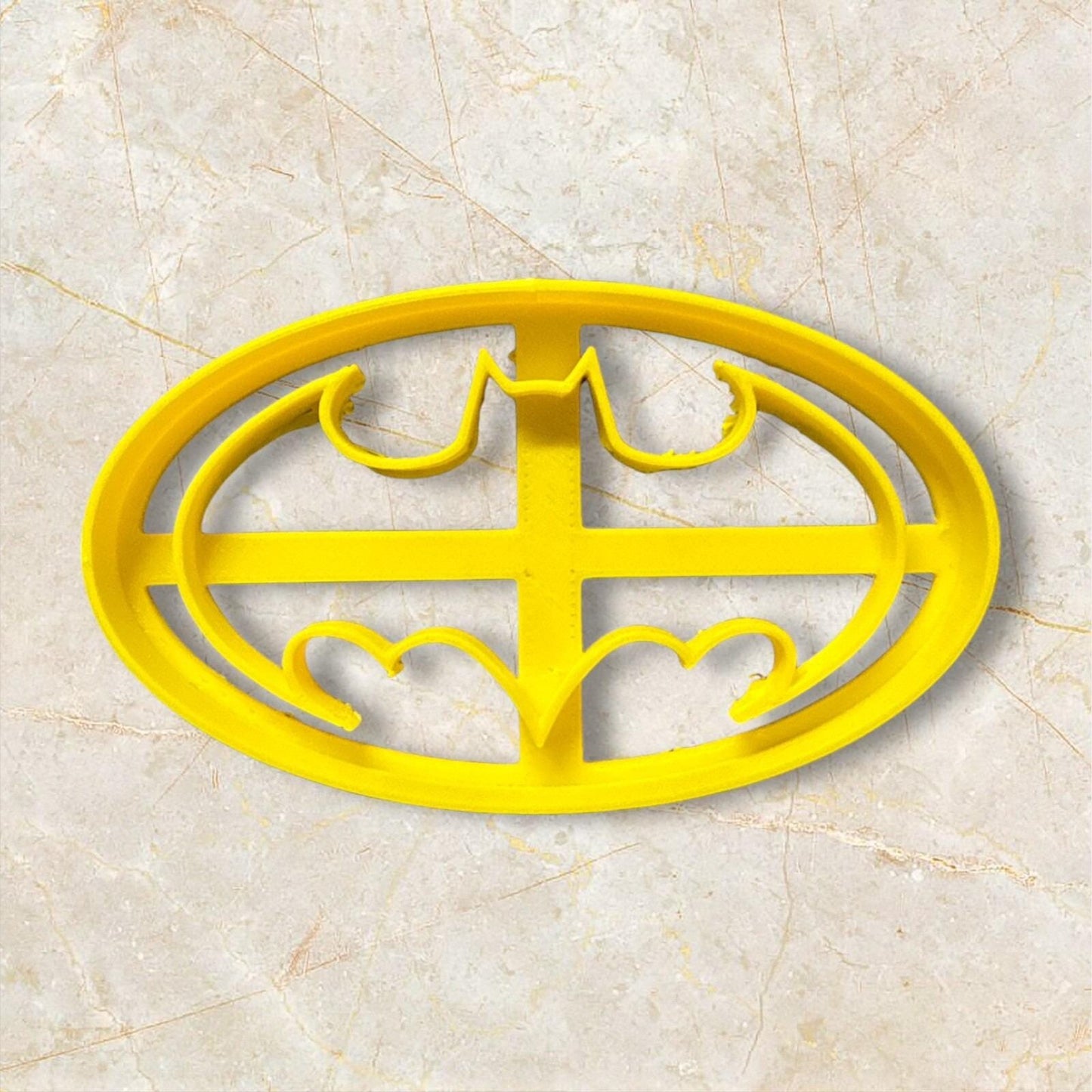 Masked Hero Cookie Cutter Set β 3 Piece Set, Superhero Silhouette & Emblem, 3D Printed, 3.5"