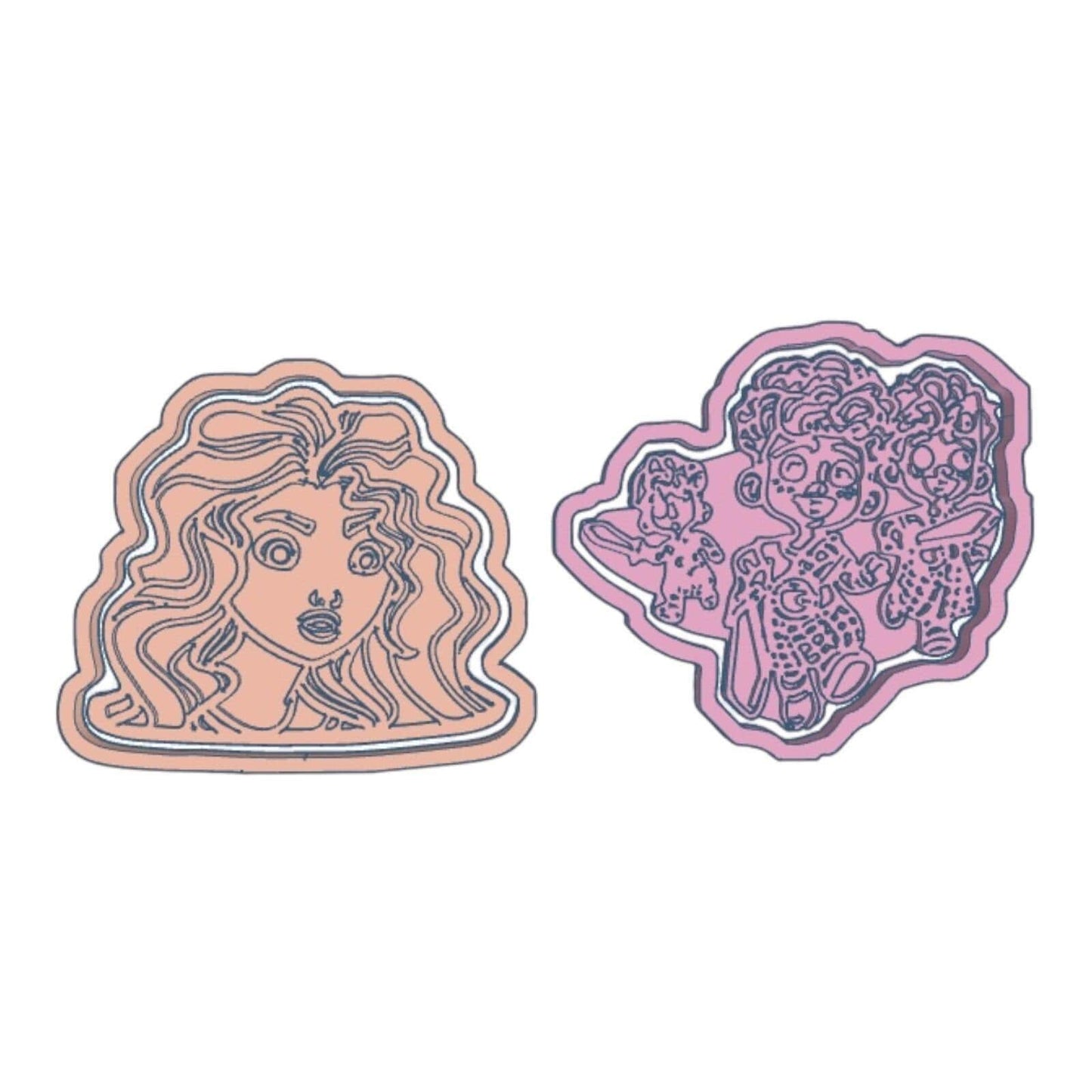 Magical Family Cookie Cutter Set – 2 Piece Inspired Character Design, 3D Printed