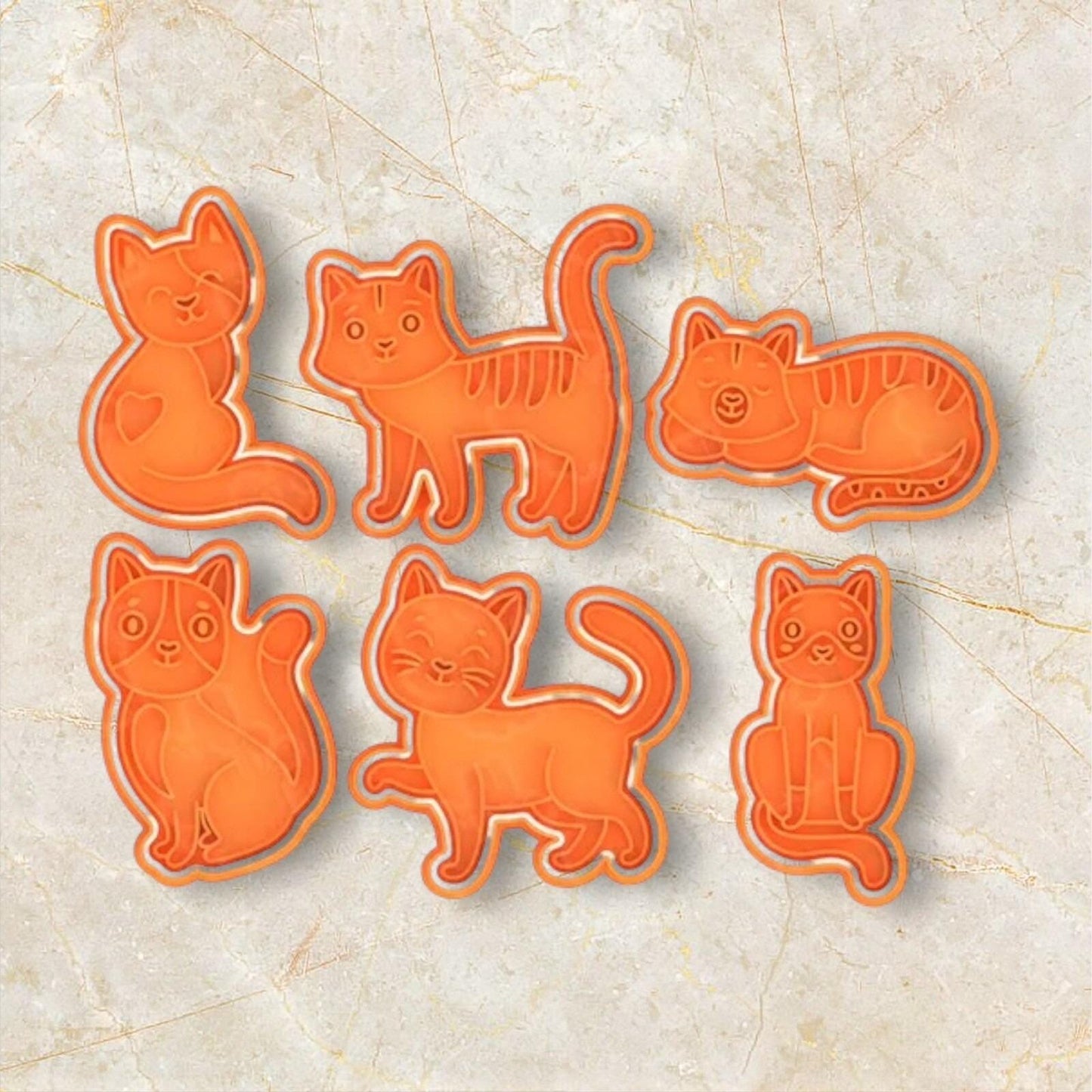 Cats Cookie Cutters. Set of 6 Cutters. Lovely Cats. Cats Lovers. Cats Cutters