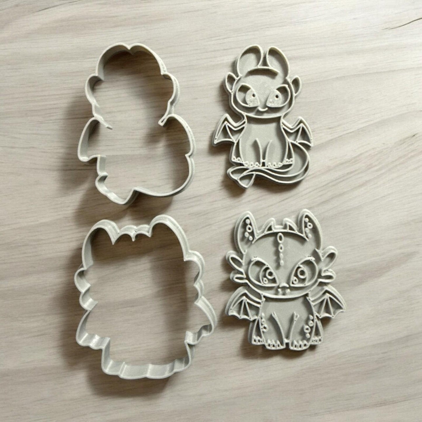 Cute Dragon Cookie Cutter Set 4– Kawaii Style 3D Printed Baking Mold