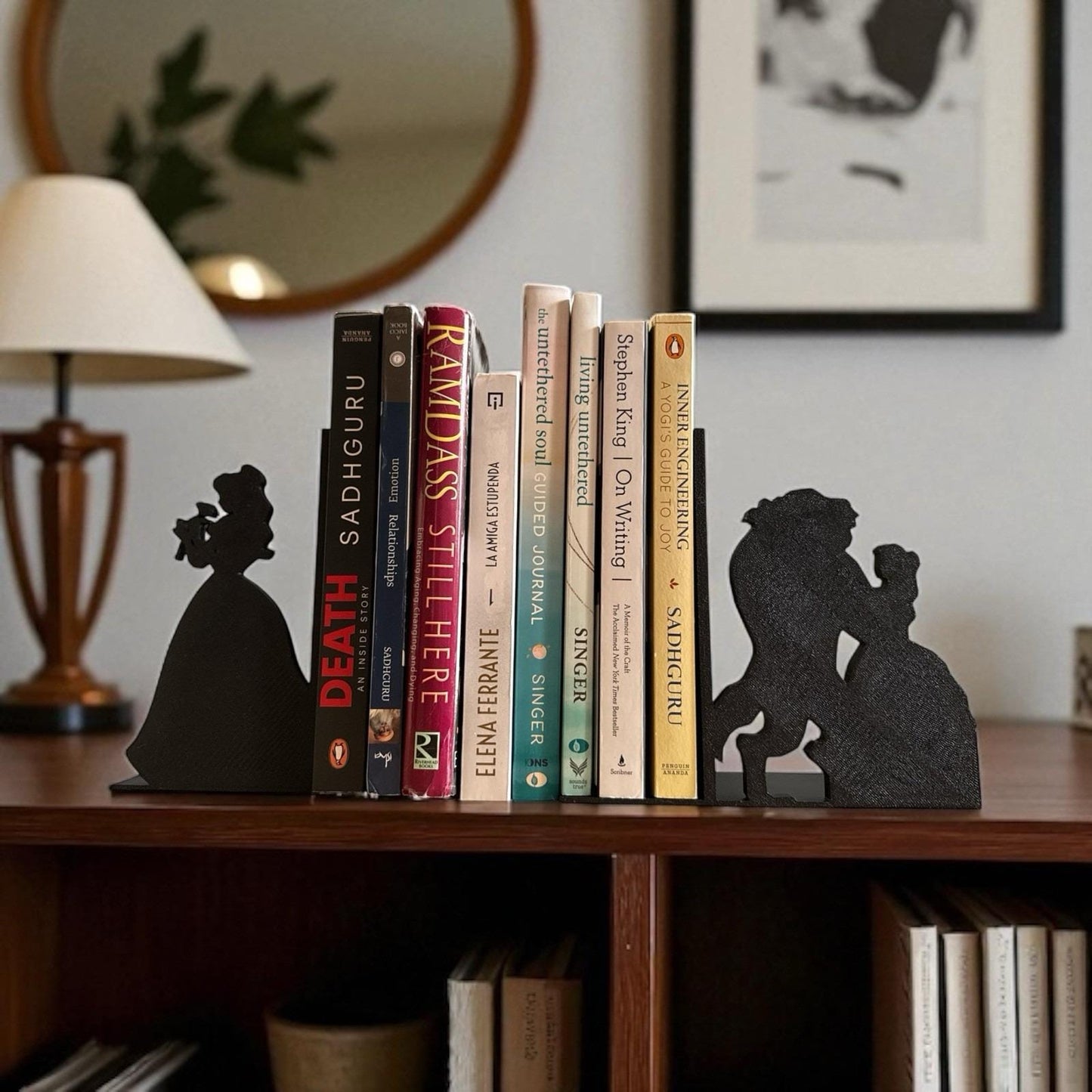 Fairy Tale Silhouette Bookends – Dancing Couple Decorative Shelf Holders