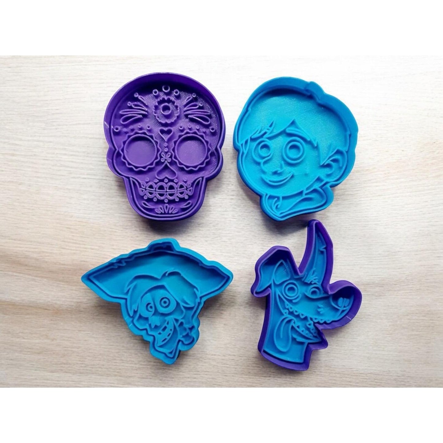 Día de los Muertos Cookie Cutter Set – 4-Piece Sugar Skull & Fantasy Character Shapes
