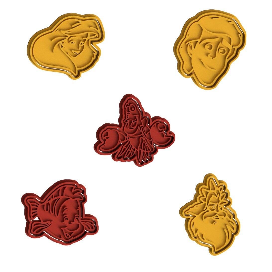 Underwater Royalty Cookie Cutter Set – 5 Multicolor Sea Character Designs, 3D Printed, 3.5"