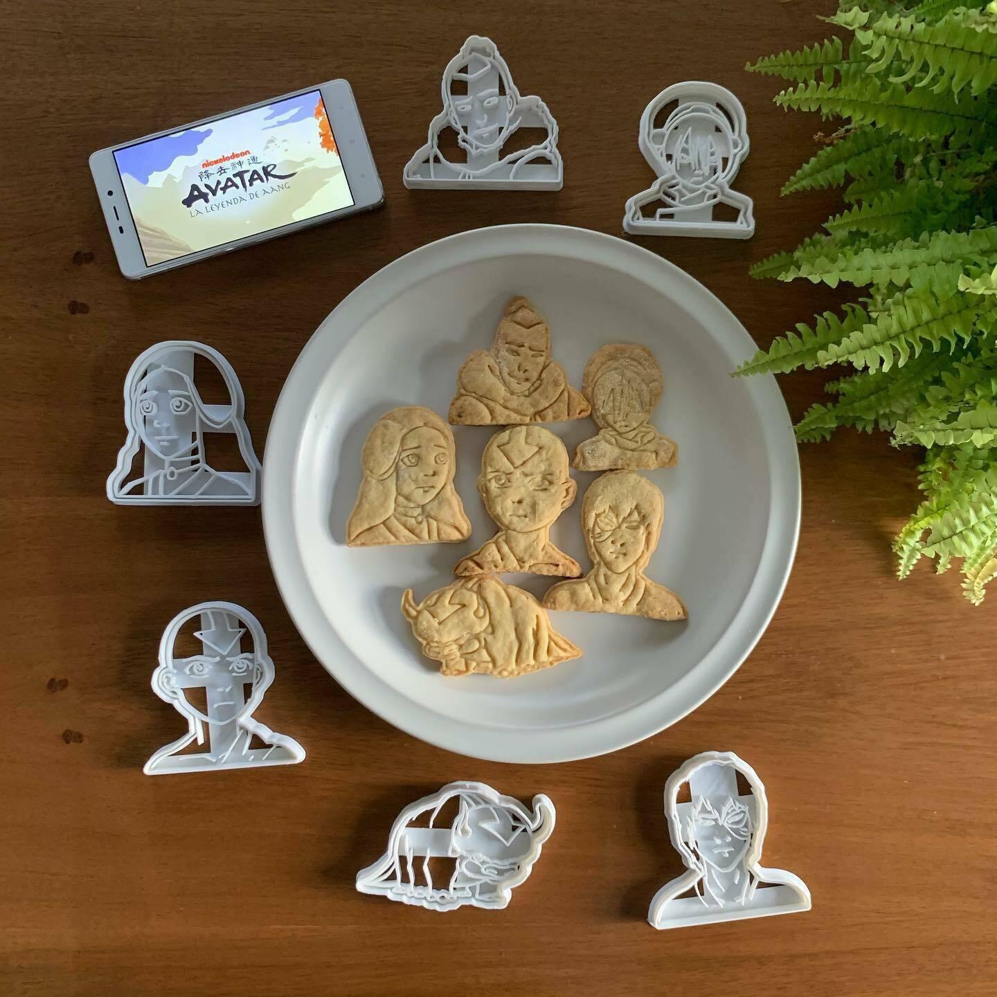 Element Warrior Cookie Cutter Set β 5 Heroic Faces, Anime-Inspired, 3D Printed, 3.5"