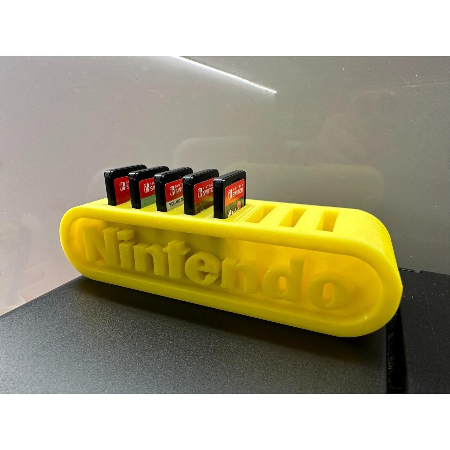 Retro-Style Game Cartridge Holder – 3D Printed, Multicolor Display Rack