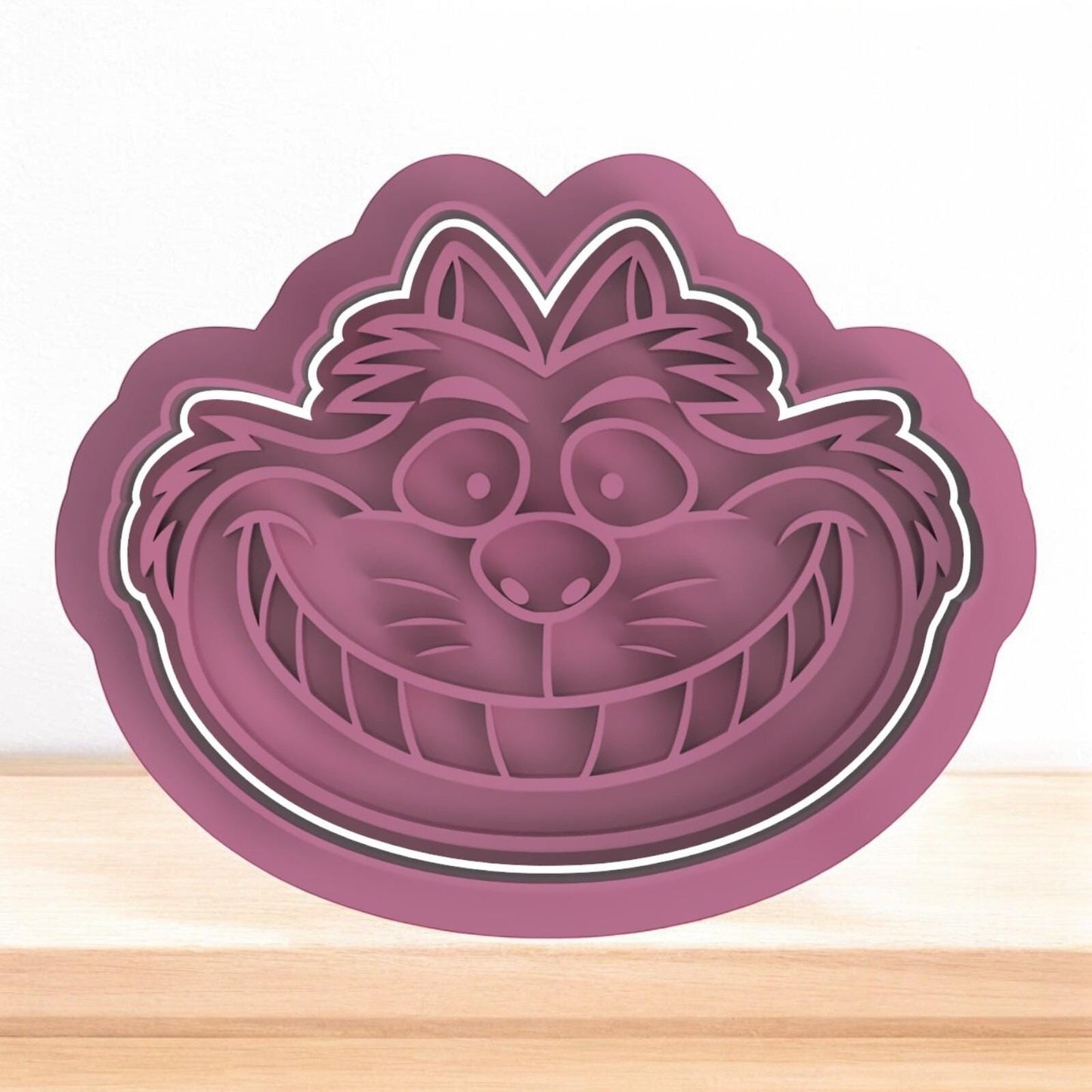 Smiling Cat Cookie Cutter – 3D Printed Cartoon Cat Face Mold