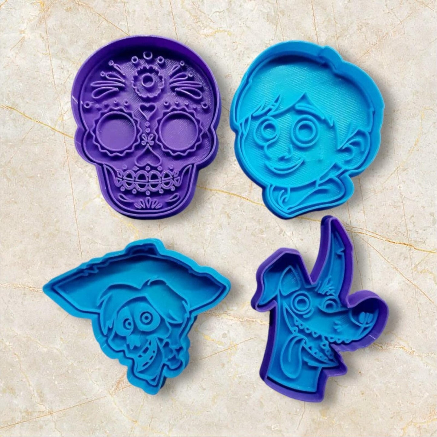 Día de los Muertos Cookie Cutter Set – 4-Piece Sugar Skull & Fantasy Character Shapes