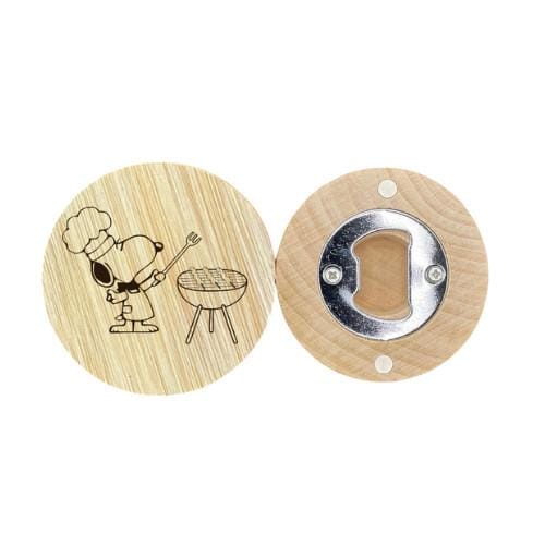 Little Dog Chef BBQ Wooden Bottle Opener – Fun Laser Engraved Kitchen Gift