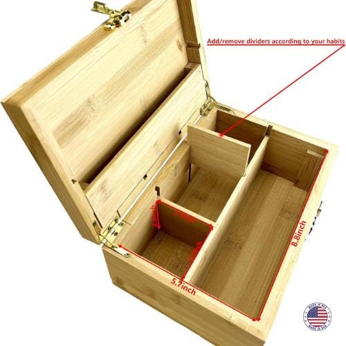 1 Up Mushroom Decorative Storage– Bamboo Storage Box with Lock & Tray