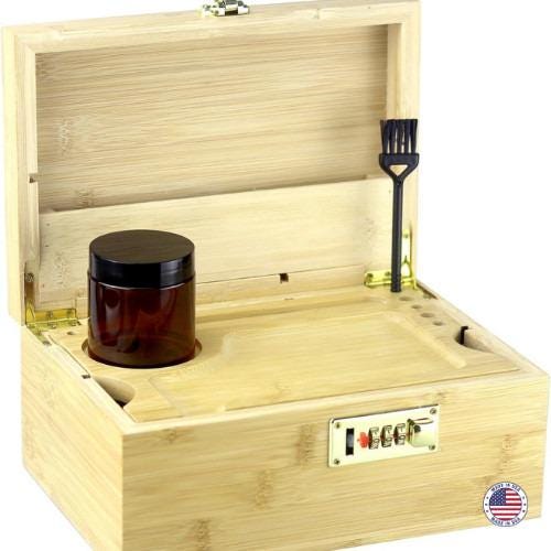 1 Up Mushroom Decorative Storage– Bamboo Storage Box with Lock & Tray