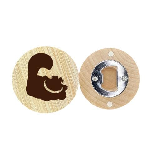 Smiling Cat at Night Inspired Wooden Bottle Opener – Engraved Gift