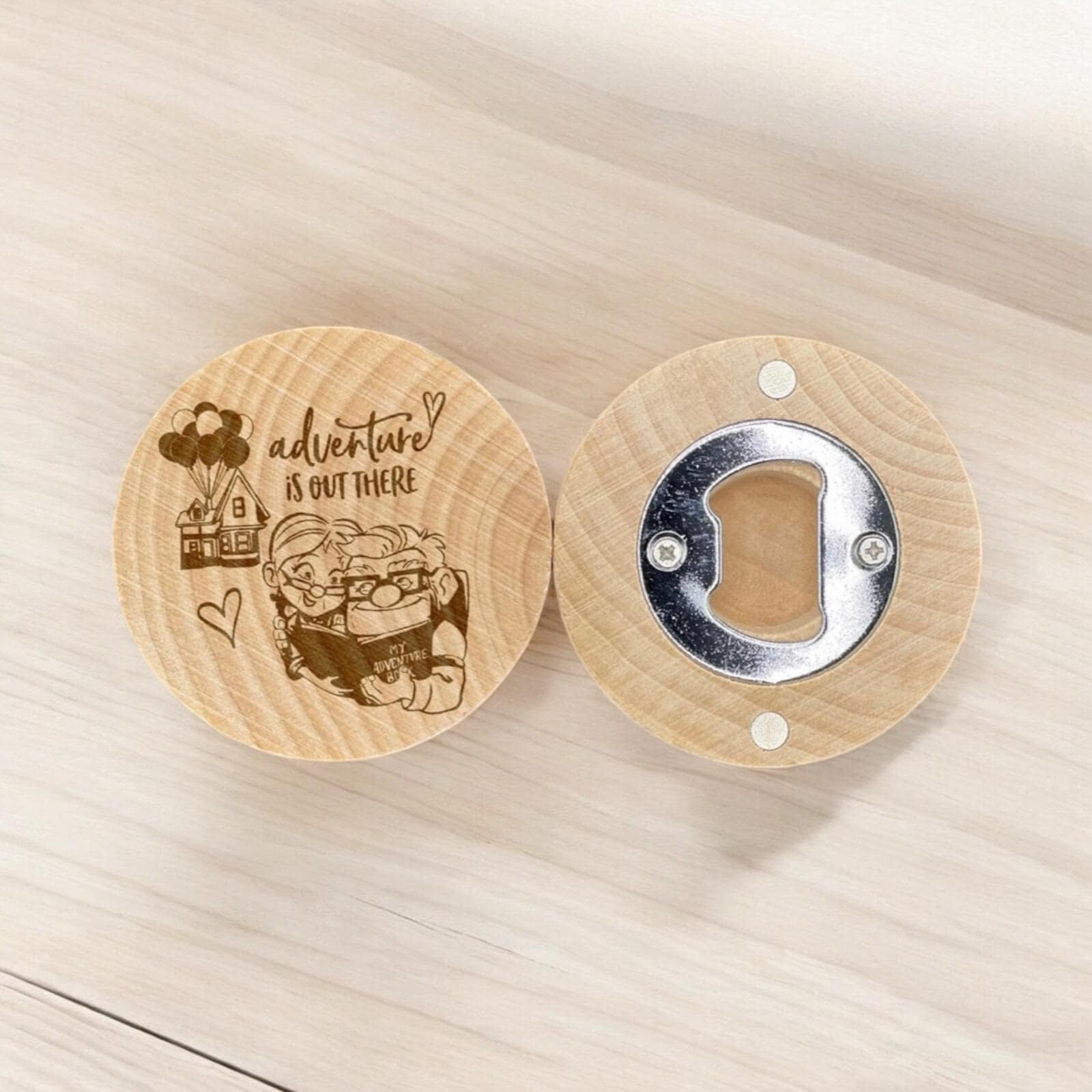 Adventure Awaits Engraved Bottle Opener – Whimsical Balloon House Gift