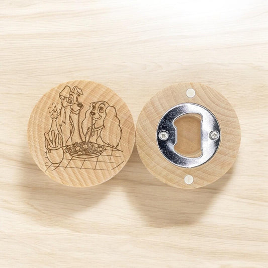 Pasta Pups Engraved Bottle Opener – Romantic Gift for Dog & Movie Lovers