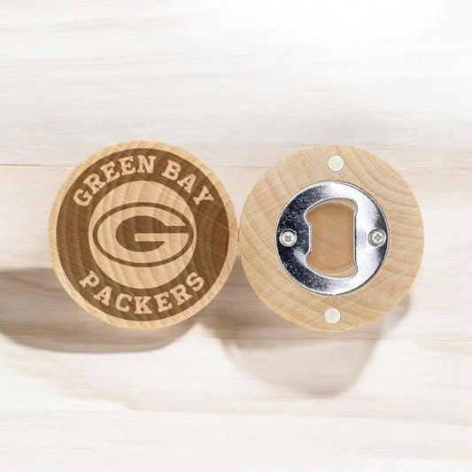Green & Gold Football Engraved Bottle Opener – Gift for Game Day Fans