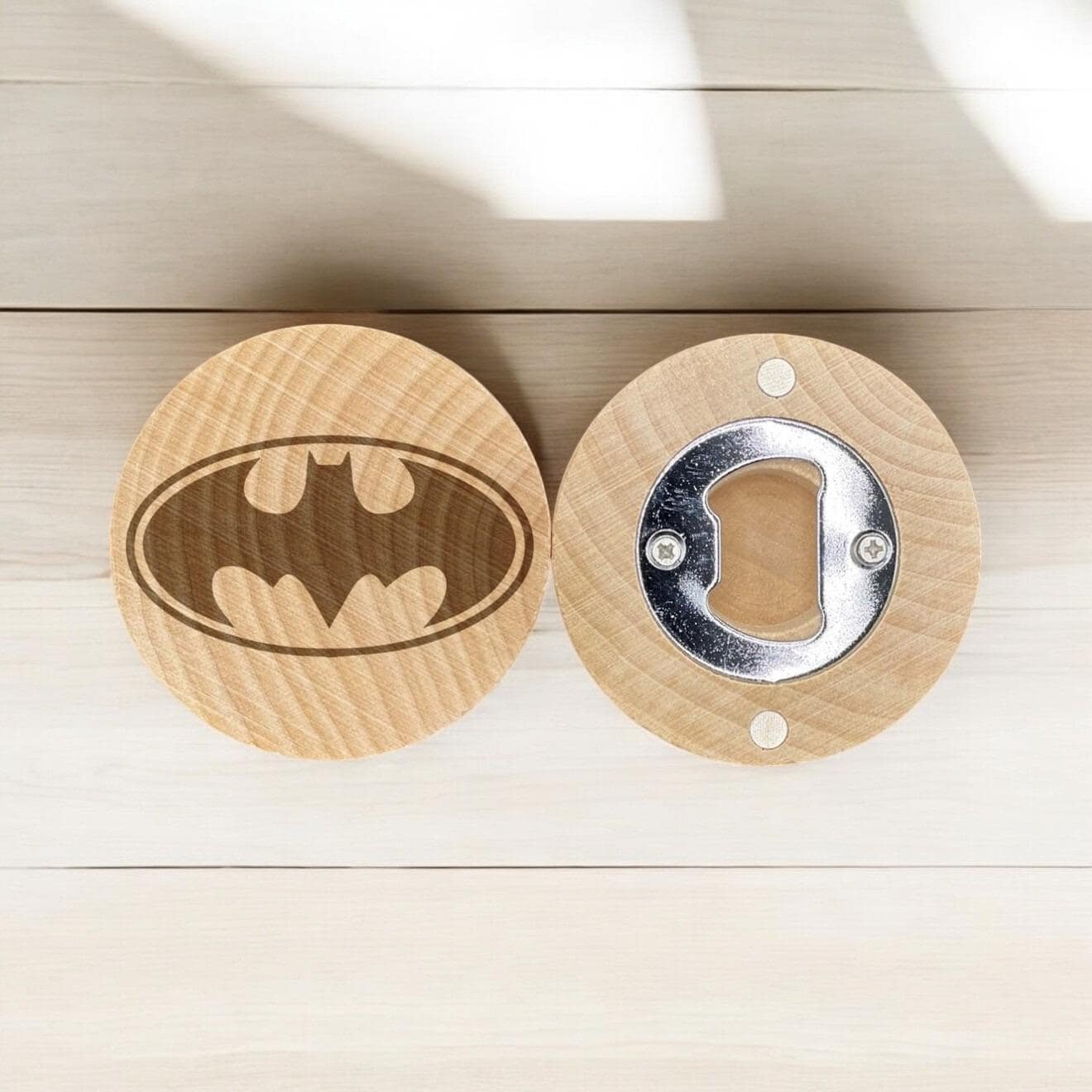 Dark Vigilante Engraved Bottle Opener – Gothic Gift for Hero Fans
