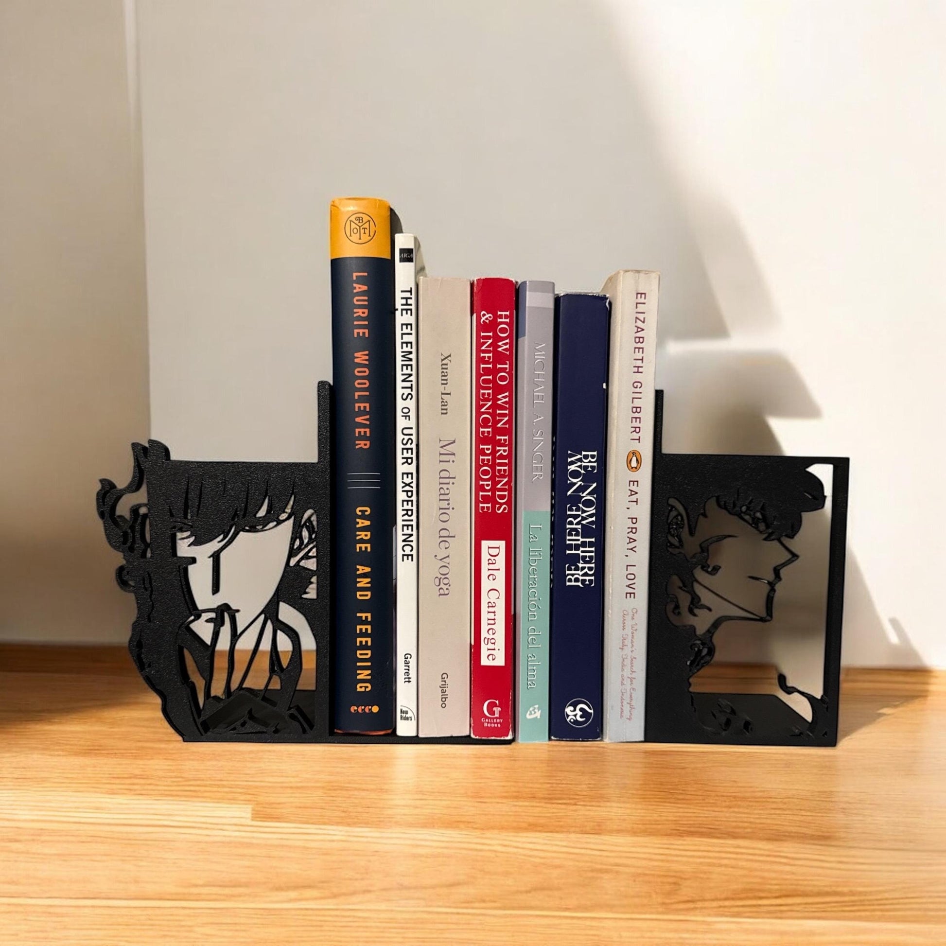Shadow Hunter Inspired Bookends. Anime Silhouette Shelf Decor for Fantasy Manga Fans