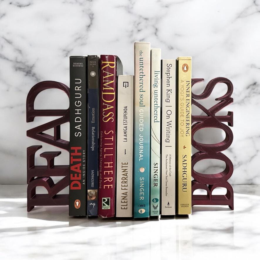 READ & BOOKS Bookends. Book Lovers Bookends. Modern Literary Decor for Book Lovers. Good Readers, Books