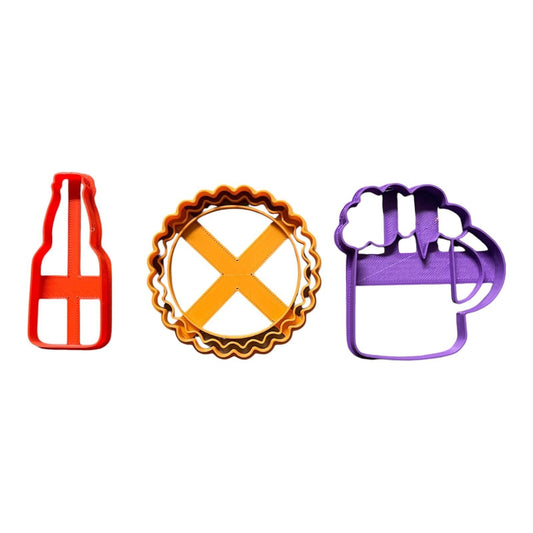 Beers Lovers Cookie Cutter. Beer, Bottle And Sheet Cookie Molds