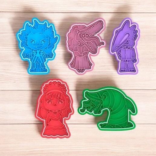 Gothic Halloween Cookie Cutters – 5 Piece Set, Creepy Cute Characters, 3D Printed