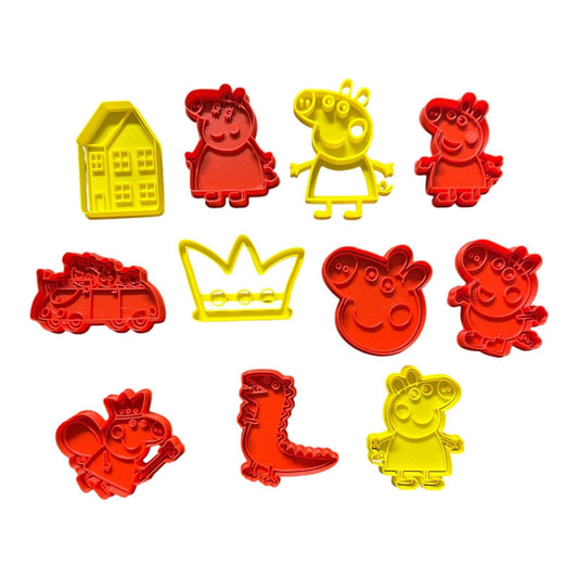 Cute Pig Family Cookie Cutters. Set - 11 Piece Animals friends