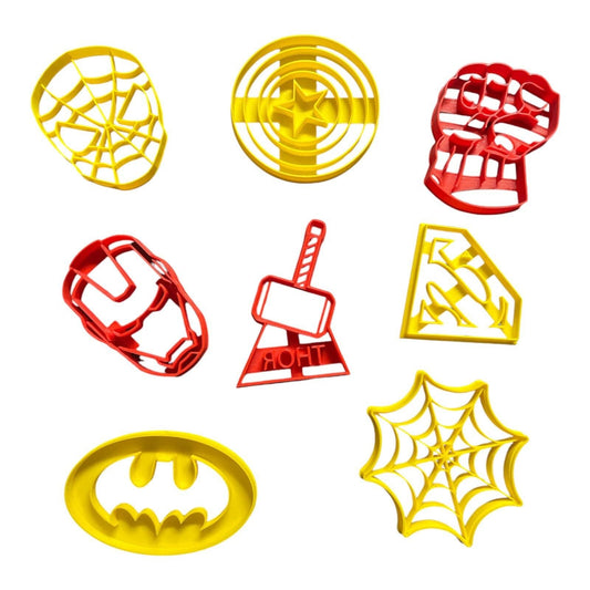 Cookies Cutter Set. Super Cutting Heroes, Superhero Cookie Cutter. Set 8 piece