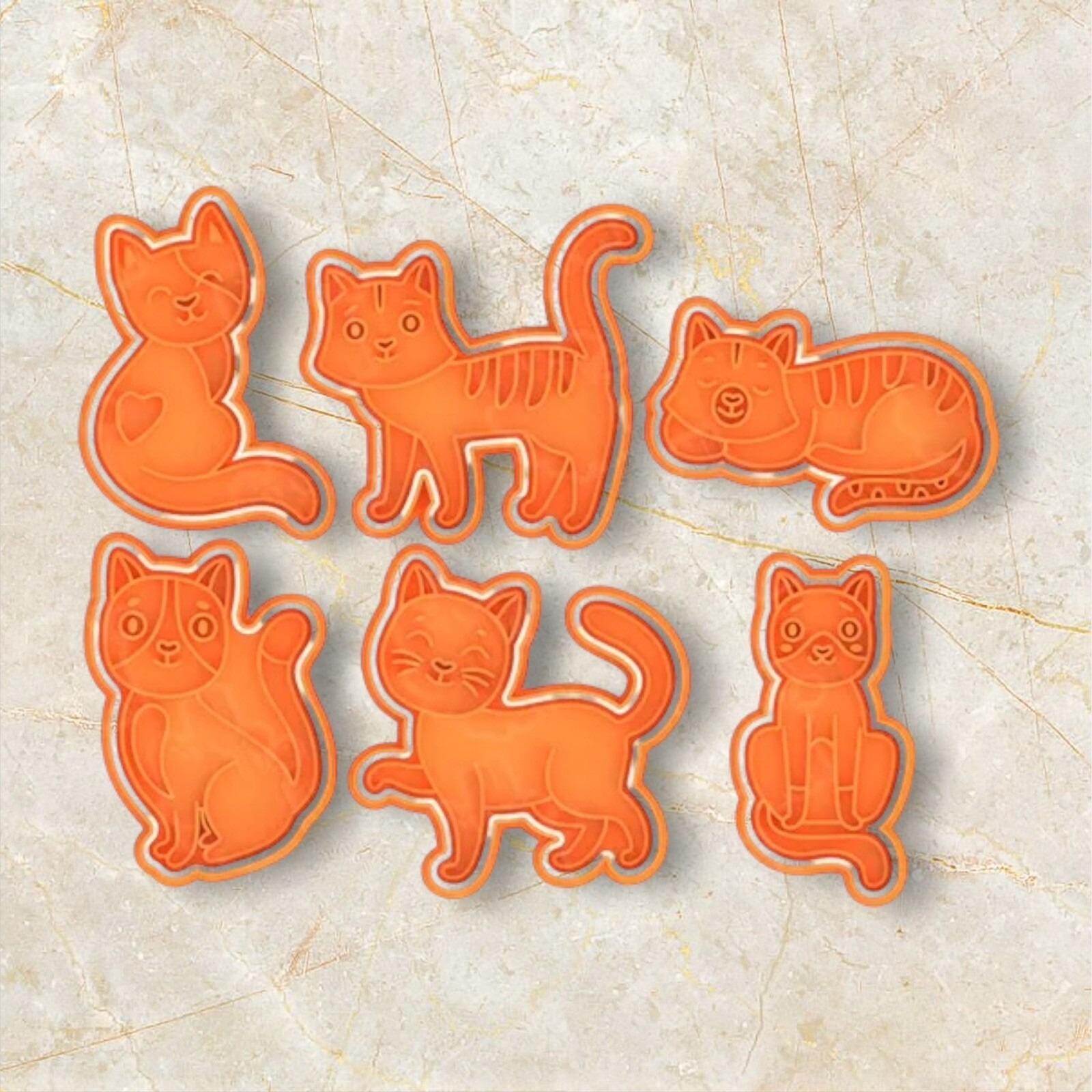 Cats Cookie Cutters. Set of 6 Cutters. Lovely Cats. Cats Lovers. Cats Cutters