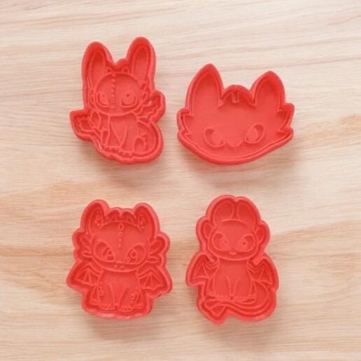Cute Dragon Cookie Cutter Set 4– Kawaii Style 3D Printed Baking Mold