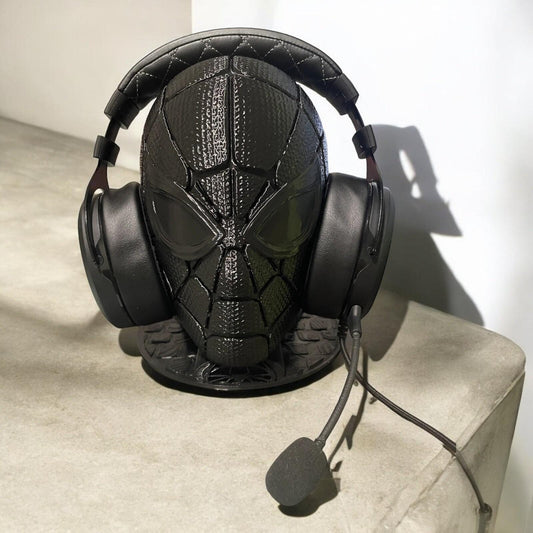 lack Web Mask Headphone Stand – 3D Printed Hero Display for Gamers & Collectors