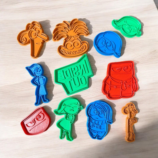 Emotion Squad Cookie Cutter Set – 12 Piece Colorful Character Collection, 3D Printed