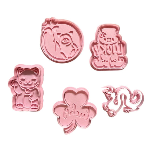 Lucky Symbols Cookie Cutter Set – 6 Piece Fortune & Charm Collection, 3D Printed