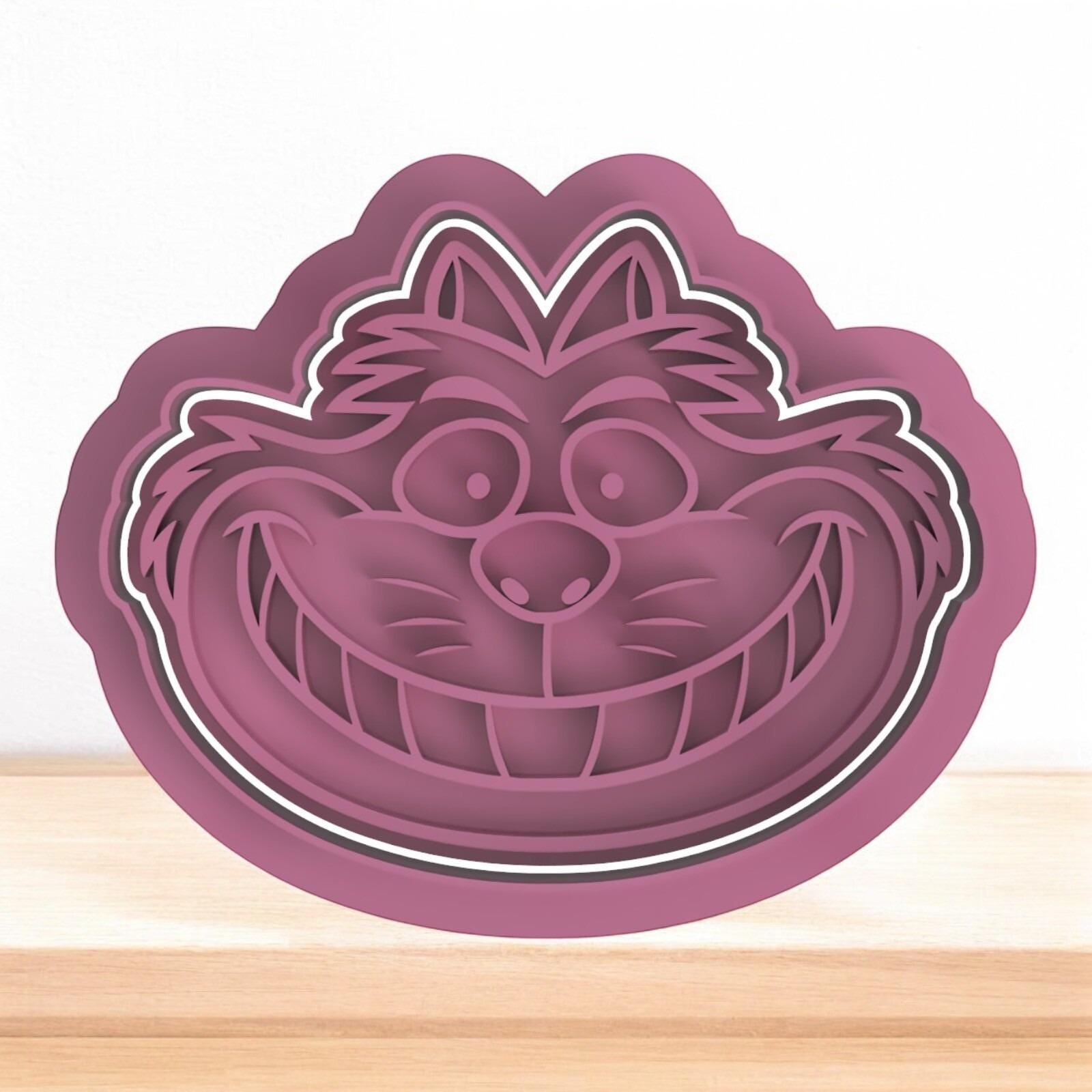 Smiling Cat Cookie Cutter – 3D Printed Cartoon Cat Face Mold