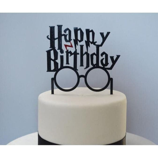 Wizard Glasses Cake Topper – Magical Birthday Party Decoration for Fans
