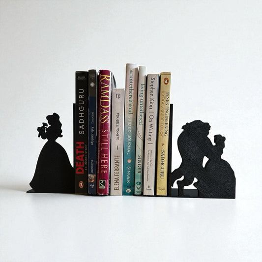 Fairy Tale Silhouette Bookends – Dancing Couple Decorative Shelf Holders