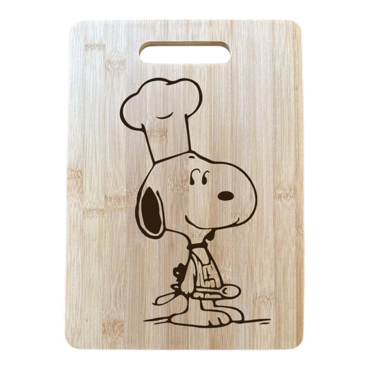 Chef Dog Bamboo Cutting Board Wood Cute Cutting Board