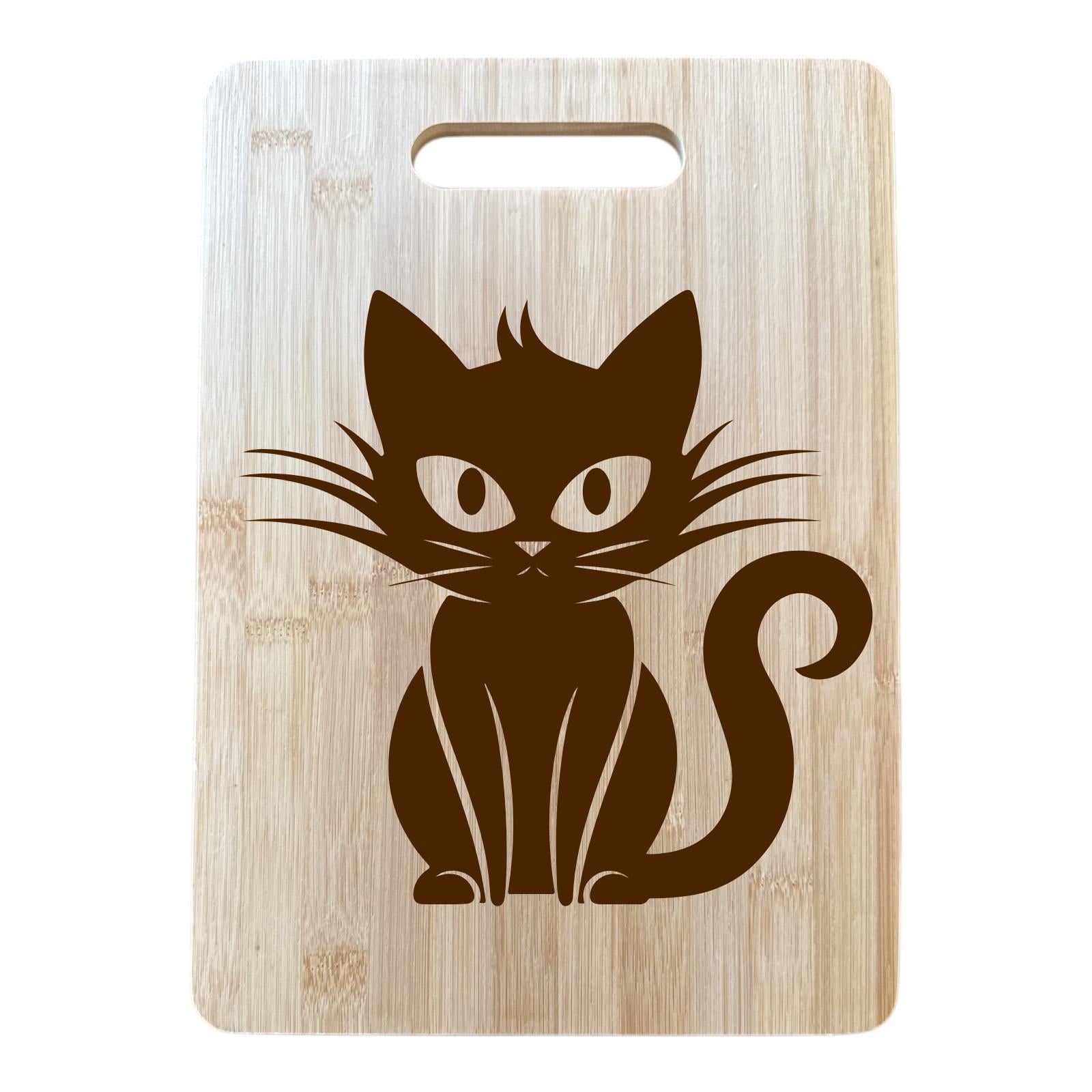 Halloween Cat Bamboo Cutting Board 10X14" Wood Cute Cutting Board