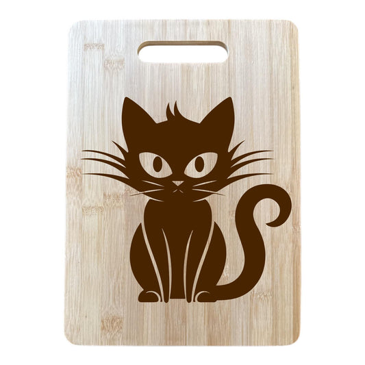 Halloween Cat Bamboo Cutting Board 10X14" Wood Cute Cutting Board