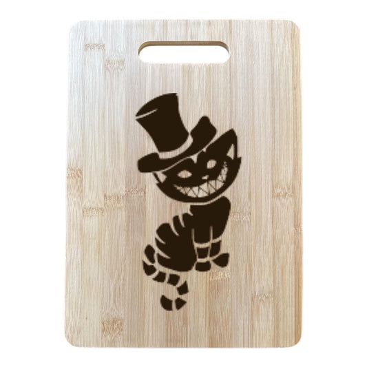 Smiling Cat With Hat Bamboo Cutting Board – Cheshire Cat with Top Hat