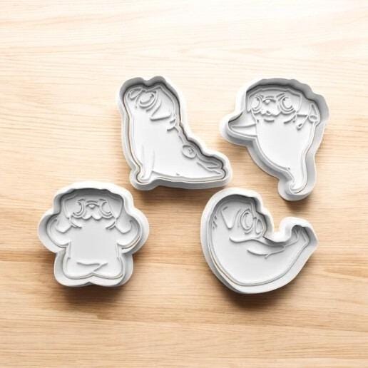Dog Yoga Poses Cookie Cutters Relaxation. Dogs Yoga Cookie Cutters Set.