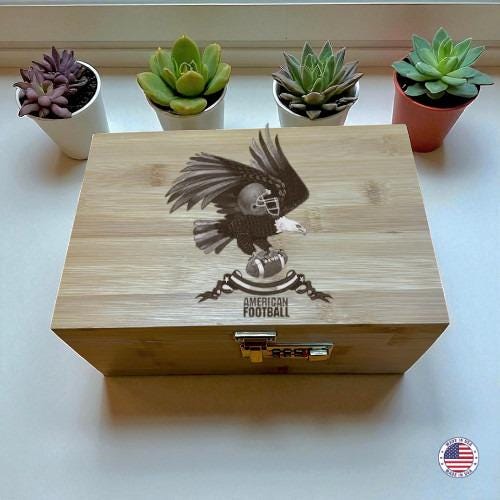 Football Lovers Decorative Storage – Bamboo Organizer with Lock and Try