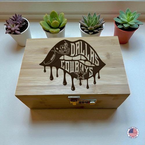American Football Helmet Design Bamboo Decorative Storage Box with Lock & Tray – Decorative Organizer Box