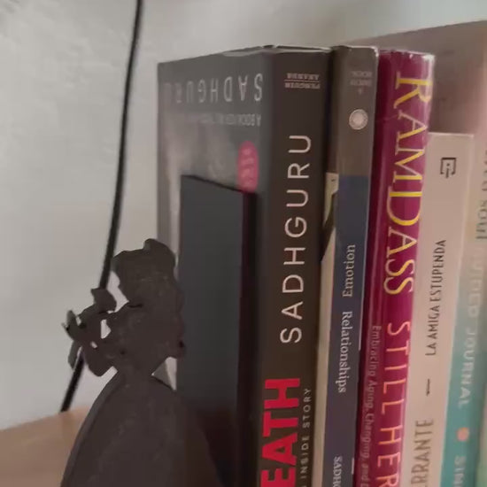 Fairy Tale Silhouette Bookends – Dancing Couple Decorative Shelf Holders