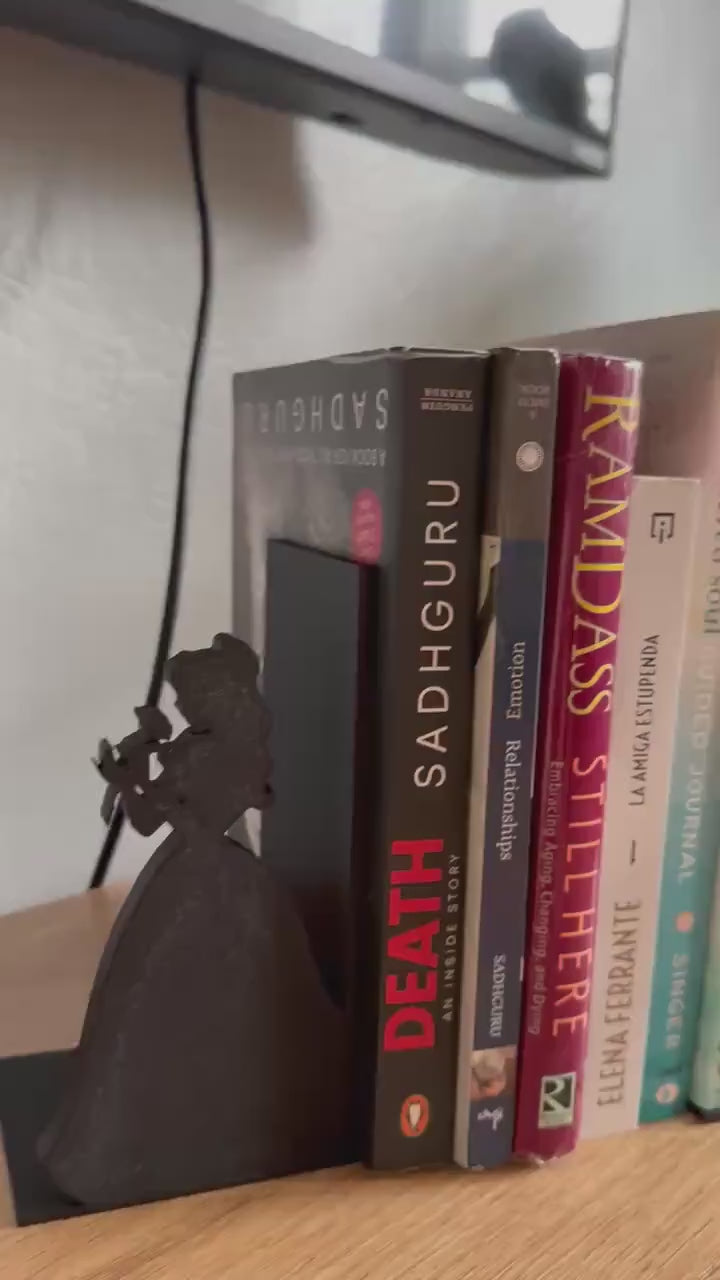 Fairy Tale Silhouette Bookends – Dancing Couple Decorative Shelf Holders